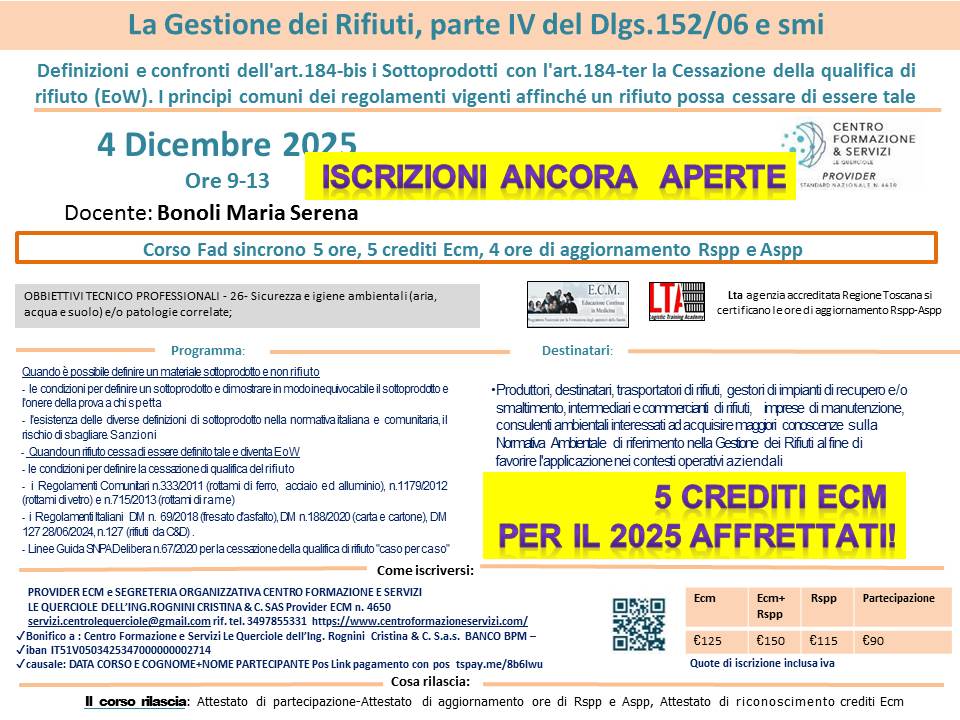 La Gestione dei Rifiuti, parte IV del Dlgs.152/06 e smi 2025